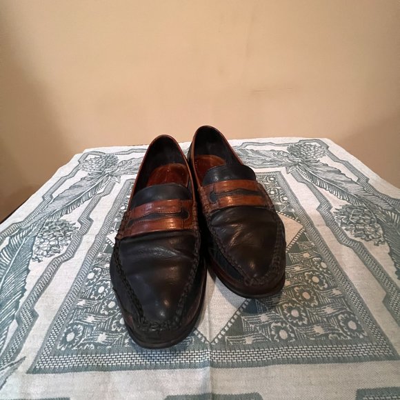 Bally leather casual slip-on loafers shoes 9 1/2 main image 6